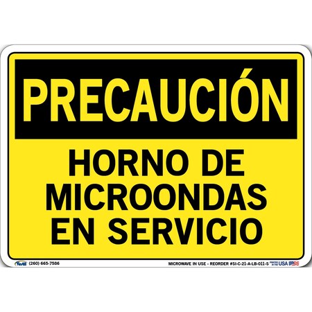 Vestil Vinyl Label Sign, 7-1/2" Height, 10-1/2" Width, Vinyl Label, Rectangle, Spanish SI-C-21-A-LB-011-S